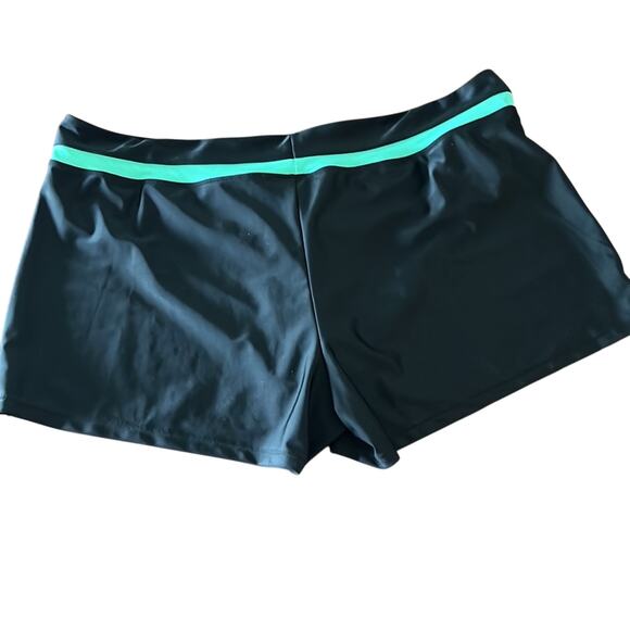 ZeroXPosur  Black Swimsuit Bottoms Shorts Woman XXL Green Band - Picture 3 of 7